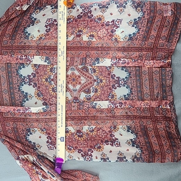 AMERICAN EAGLE OUTFITTERS Women's Orange Sheer Floral Cardigan Kimono - Medium - Picture 11 of 12